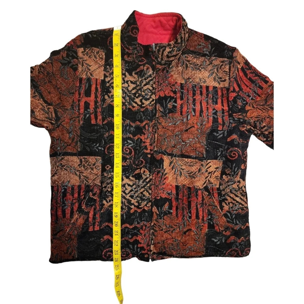 Vintage Chico's Celastrus Reversible Jacket Chico Size 1 Red Black - Picture 15 of 16
